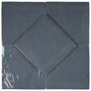 NEW COUNTRY 5.9"x5.9" Polished Ceramic Wall Tile - Deep Blue