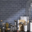 NEW COUNTRY 2.95"x5.9" Polished Ceramic Wall Tile - Deep Blue