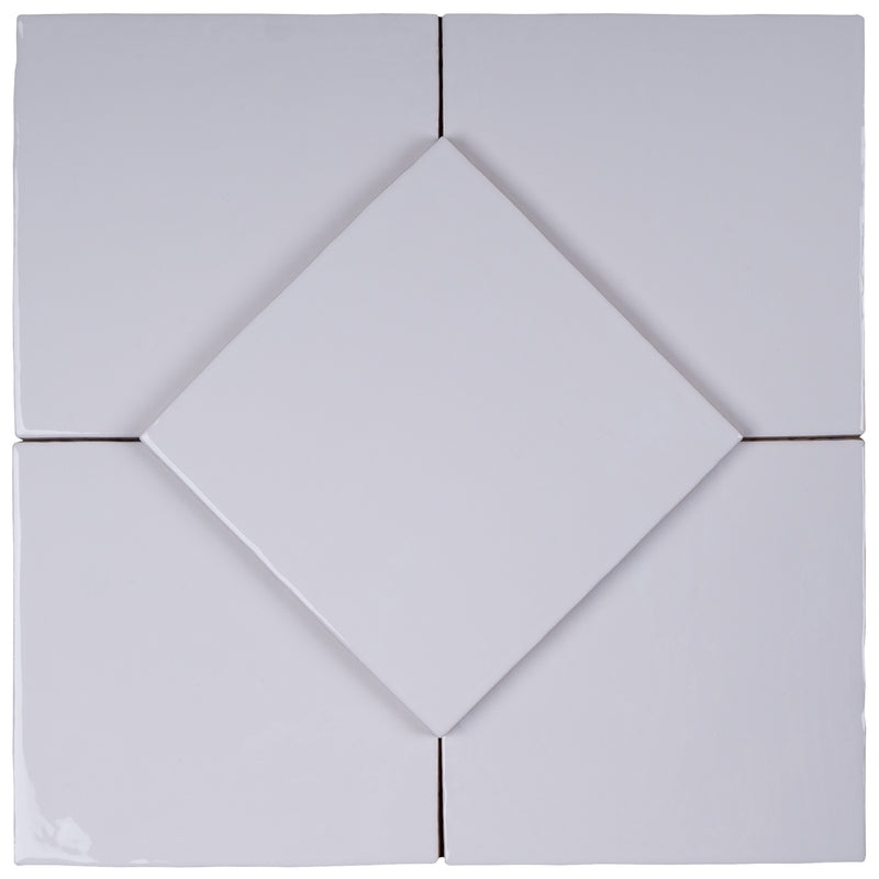 NEW COUNTRY 5.9"x5.9" Polished Ceramic Wall Tile - White