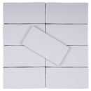 NEW COUNTRY 2.95"x5.9" Polished Ceramic Wall Tile - White
