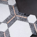 Natural Dorato White Gold 11.11 in. x 9.61 in. Hexagon Polished Marble Mosaic Tile