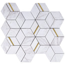 Natural Dorato White Gold 11.42 in. x 13.39 in. Hexagon Polished Marble Mosaic Tile