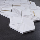 Natural Dorato White Gold 11.42 in. x 13.39 in. Hexagon Polished Marble Mosaic Tile