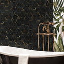 Natural Dorato Black Gold 11.42 in. x 13.39 in. Hexagon Polished Marble Mosaic Tile