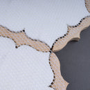 Natural Dorato White Gold 10.24 in. x 11.82 in. Herringbone Polished Marble Mosaic Tile