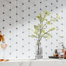 Natural White and Gray 12.01 in. x 11.74 in. Geometric Polished Marble Mosaic Tile