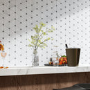 Natural White and Gray 12.01 in. x 11.74 in. Geometric Polished Marble Mosaic Tile