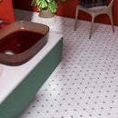 Natural White and Gray 12.01 in. x 11.74 in. Geometric Polished Marble Mosaic Tile