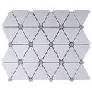 Natural White and Gray 12.01 in. x 11.74 in. Geometric Polished Marble Mosaic Tile