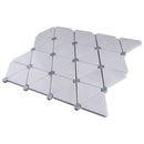 Natural White and Gray 12.01 in. x 11.74 in. Geometric Polished Marble Mosaic Tile