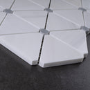 Natural White and Gray 12.01 in. x 11.74 in. Geometric Polished Marble Mosaic Tile