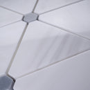 Natural White and Gray 12.01 in. x 11.74 in. Geometric Polished Marble Mosaic Tile