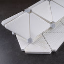 Natural White and Gray 12.01 in. x 11.74 in. Geometric Polished Marble Mosaic Tile