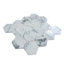 Natural White 12.01 in. x 10.44 in. Hexagon Polished Marble Mosaic Tile