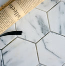 Natural White 12.01 in. x 10.44 in. Hexagon Polished Marble Mosaic Tile