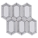 Natural White and Gray 12.01 in. x 12.01 in. Geometric Polished Marble Mosaic Tile