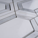 Natural White and Gray 12.01 in. x 12.01 in. Geometric Polished Marble Mosaic Tile