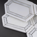 Natural White and Gray 12.01 in. x 12.01 in. Geometric Polished Marble Mosaic Tile