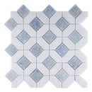Natural Blue 12.01 in. x 12.01 in. Geometric Polished Marble Mosaic Tile