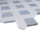 Natural Blue 12.01 in. x 12.01 in. Geometric Polished Marble Mosaic Tile