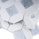 Natural Blue 12.01 in. x 12.01 in. Geometric Polished Marble Mosaic Tile