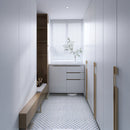 Natural Blue 12.01 in. x 12.01 in. Geometric Polished Marble Mosaic Tile