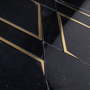 Natural Blanco Black Gold 14.1 in. x 8.9 in. Geometric Polished Marble Mosaic Tile