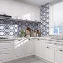 ONTARIO 9"x10" Porcelain Stone Look Hexagon Floor and Wall Tile Matt