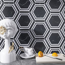ONTARIO 9"x10" Porcelain Stone Look Hexagon Floor and Wall Tile Matt