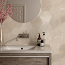 ELEGANCE 7.7"x8.9" Matte Porcelain Floor and Wall Tile - Beige