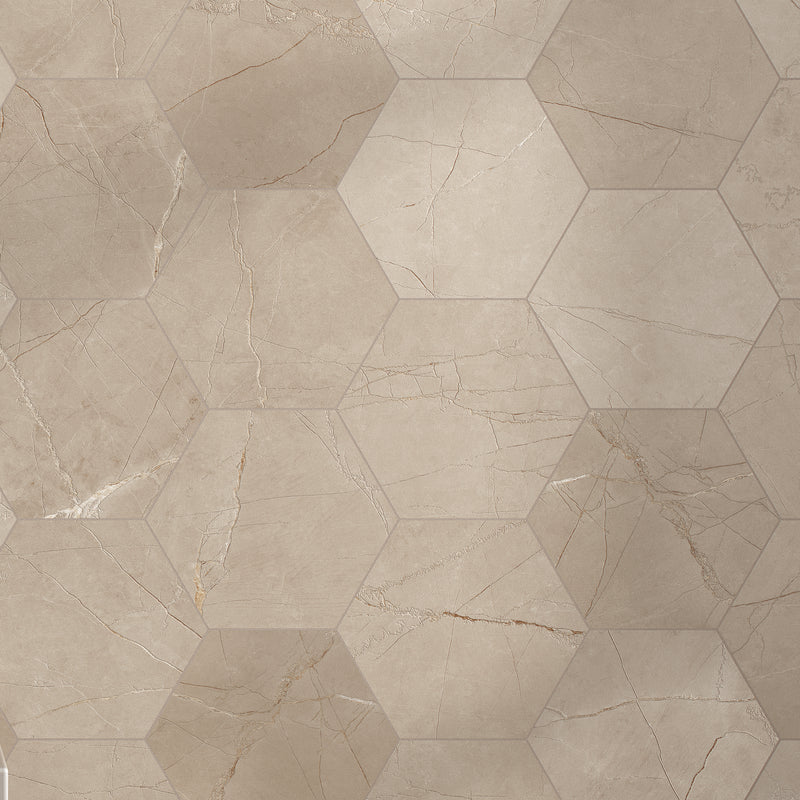 ELEGANCE 7.7"x8.9" Matte Porcelain Floor and Wall Tile - Beige