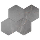 ELEGANCE 7.7"x8.9" Matte Porcelain Floor and Wall Tile - Dark Gray