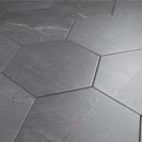 ELEGANCE 7.7"x8.9" Matte Porcelain Floor and Wall Tile - Dark Gray