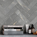 ELEGANCE 3.15"x12.99" Matte Porcelain Floor and Wall Tile - Dark Gray