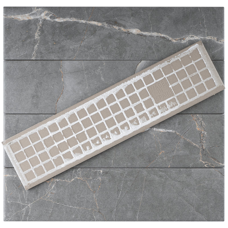 ELEGANCE 3.15"x12.99" Matte Porcelain Floor and Wall Tile - Dark Gray