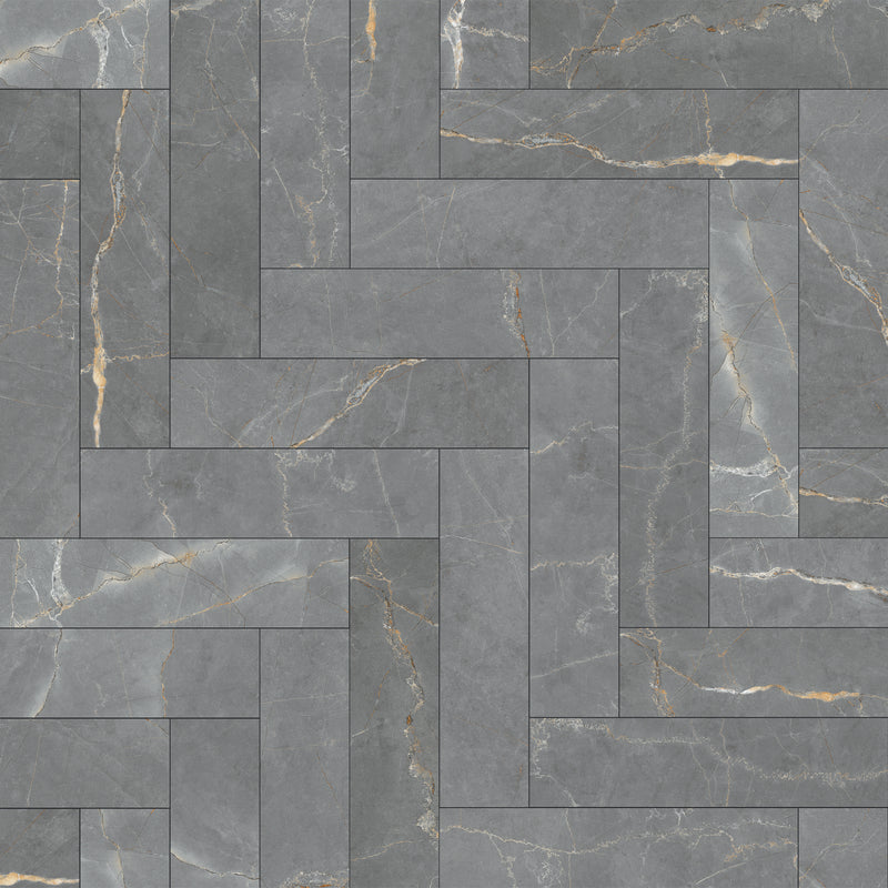 ELEGANCE 3.15"x12.99" Matte Porcelain Floor and Wall Tile - Dark Gray