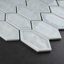Classic Aqua 13.31 in. x 10.24 in. Picket Glossy Glass Mosaic Tile