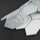 Classic Aqua 13.31 in. x 10.24 in. Picket Glossy Glass Mosaic Tile