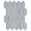Classic Gray 13.31 in. x 10.24 in. Picket Glossy Glass Mosaic Tile