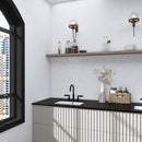 Classic White 10.36 in. x 9.38 in. Arabesque Glossy Glass Mosaic Tile