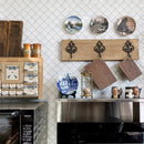 Classic White 10.36 in. x 9.38 in. Arabesque Glossy Glass Mosaic Tile