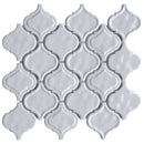 Classic White 10.36 in. x 9.38 in. Arabesque Glossy Glass Mosaic Tile