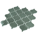 Classic Green 10.36 in. x 9.38 in. Arabesque Glossy Glass Mosaic Tile