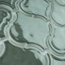 Classic Green 10.36 in. x 9.38 in. Arabesque Glossy Glass Mosaic Tile