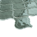 Classic Green 10.36 in. x 9.38 in. Arabesque Glossy Glass Mosaic Tile