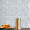 Classic Gray 11.86 in. x 10.79 in. Arabesque Glossy Glass Mosaic Tile