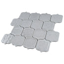 Classic Gray 11.86 in. x 10.79 in. Arabesque Glossy Glass Mosaic Tile