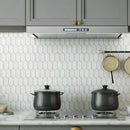 Classic White 13.31 in. x 10.24 in. Picket Glossy Glass Mosaic Tile