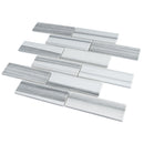 Ecoglassify White 11.82 in. x 11.82 in. Brick Joint Matte Glass Mosaic Tile