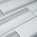 Ecoglassify White 11.82 in. x 11.82 in. Brick Joint Matte Glass Mosaic Tile